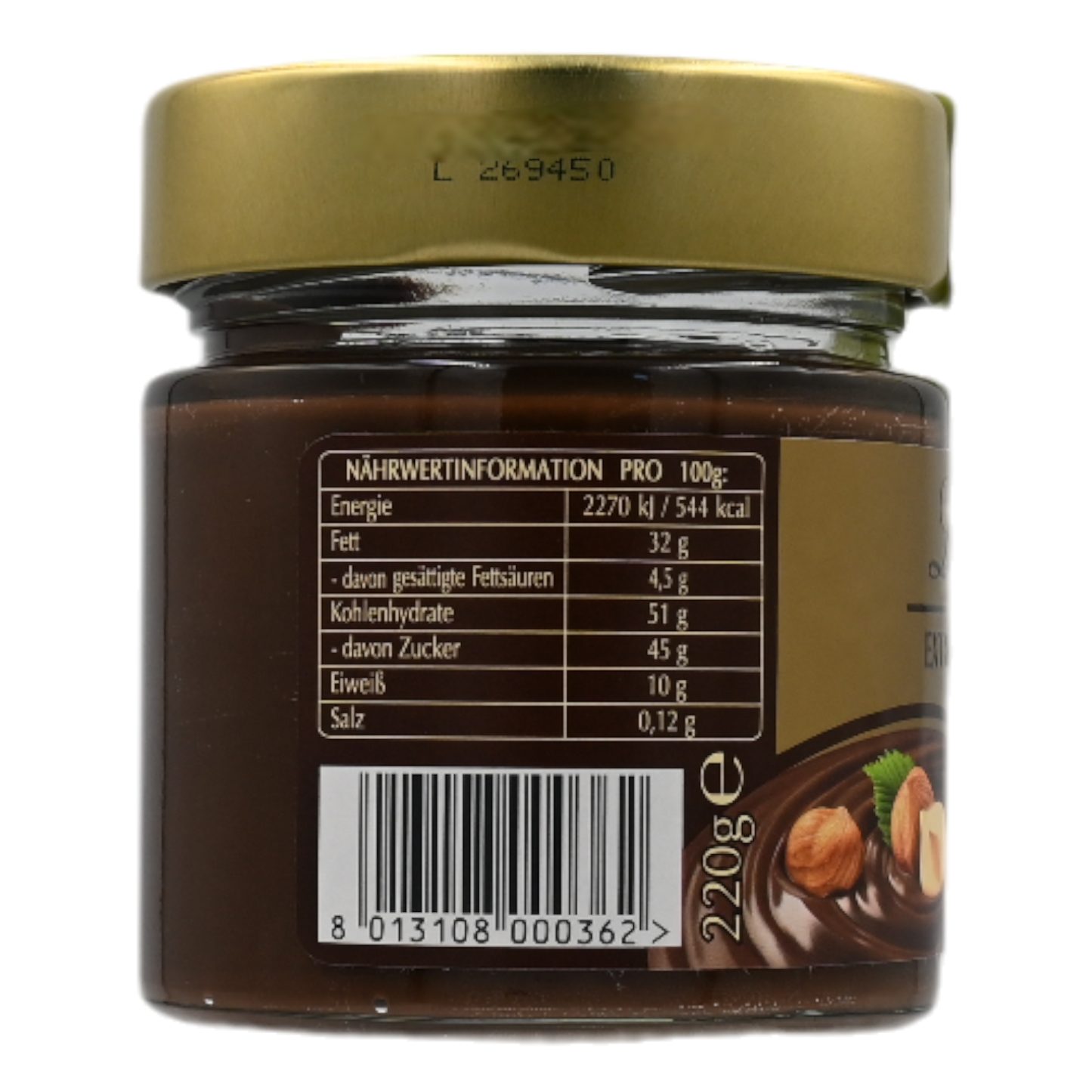 Lindt 40% Haselnuss-Creme Brotaufstrich 0,22 kg