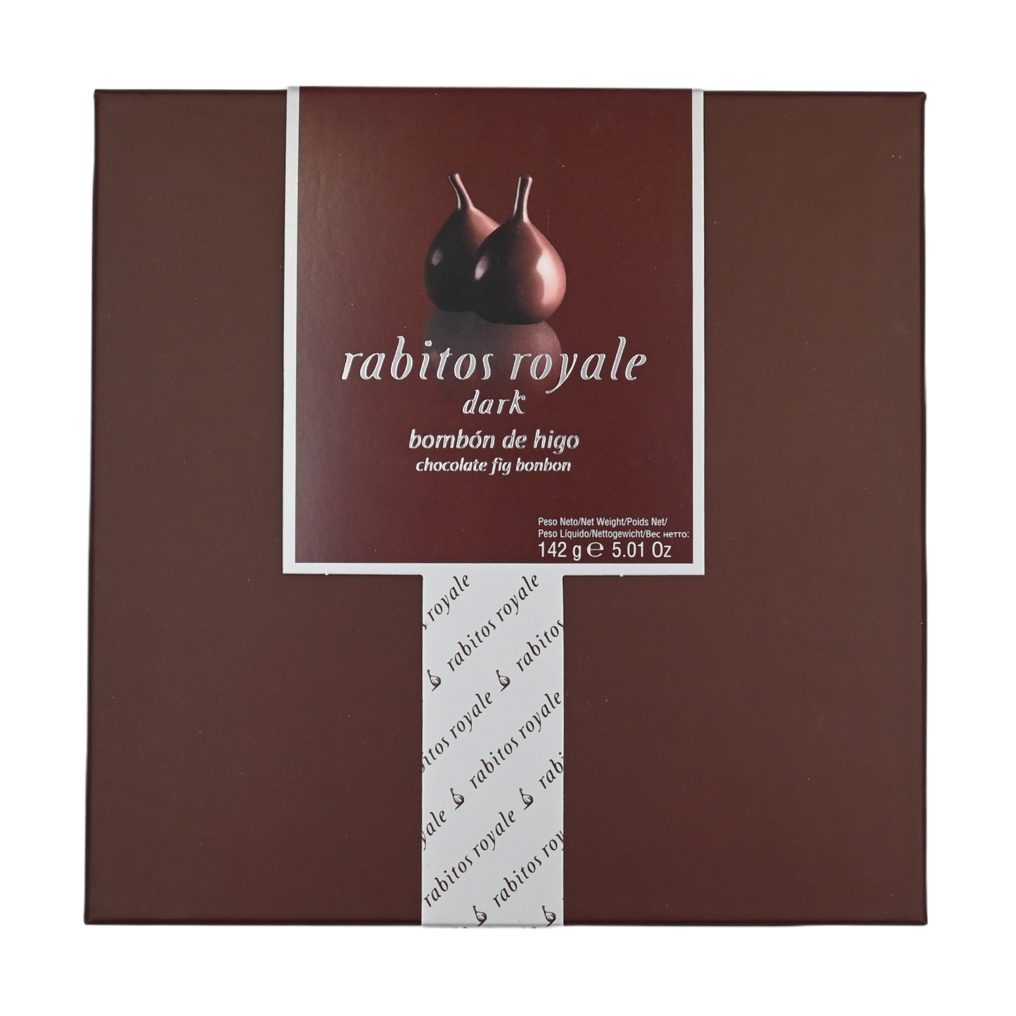 Rabitos Royale, Edelbitter-Schokoladen-Feigen-Pralinen, 8 Stück in Geschenkbox 0,142 kg