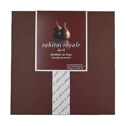 Rabitos Royale, Edelbitter-Schokoladen-Feigen-Pralinen, 8 Stück in Geschenkbox 0,142 kg