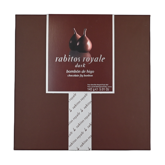 Rabitos Royale, Edelbitter-Schokoladen-Feigen-Pralinen, 8 Stück in Geschenkbox 0,142 kg